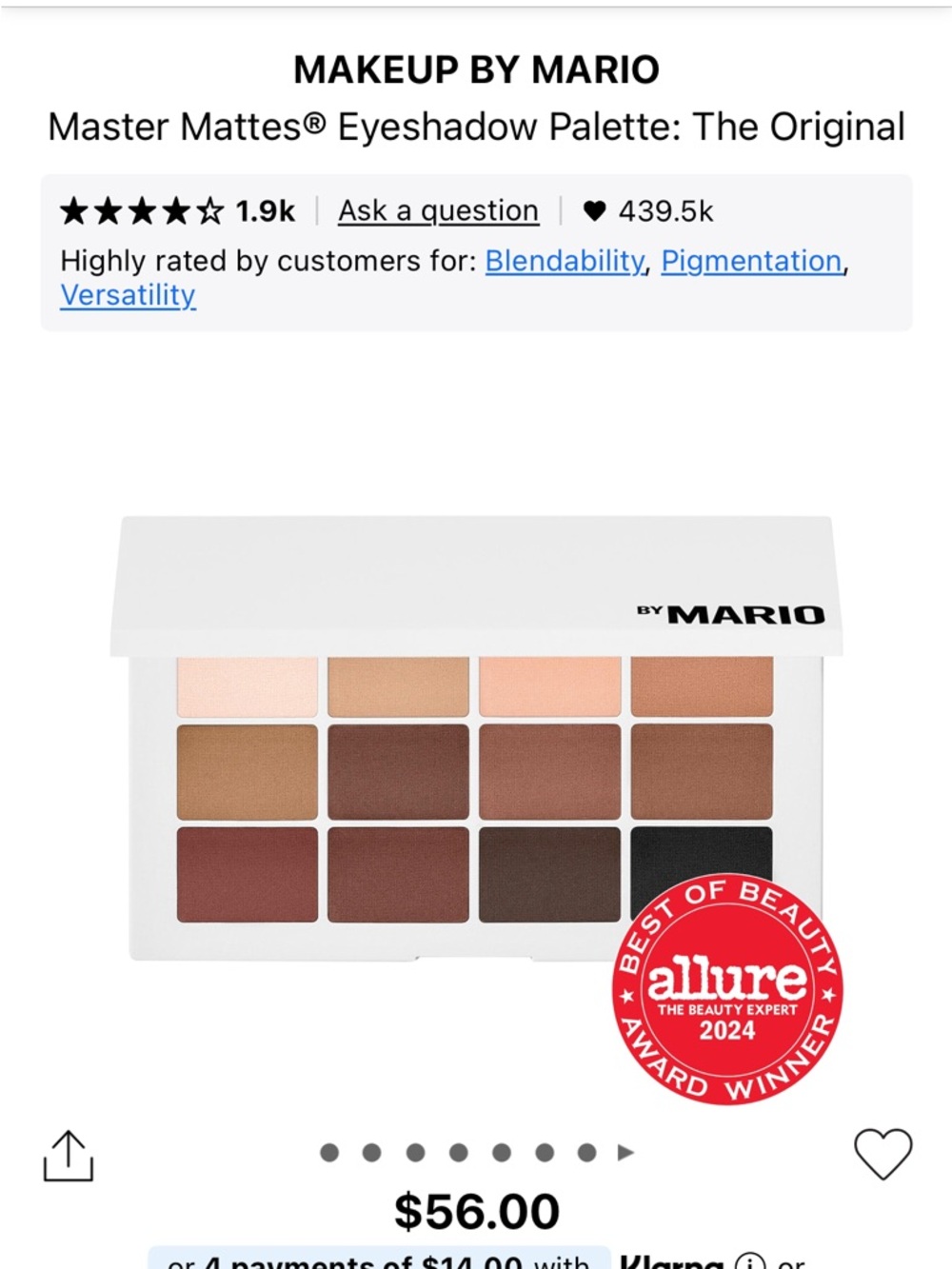Makeup by Mario Master Mattes palette the original
